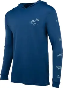 Реглан Pelagic Aquatek Hooded Fishing Shirt - Gyotaku Smokey Blue