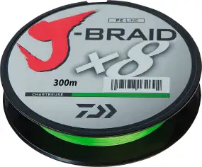 Шнур Daiwa J-Braid X8 300m Chartreuse 0.35mm 79lb/36.0kg