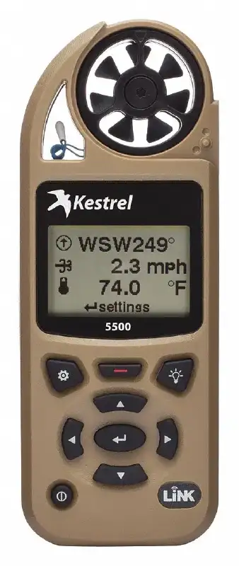 Метеостанция Kestrel 5500 Weather Meter Bluetooth. Цвет - Песочный. В комплекте флюгер и чехол