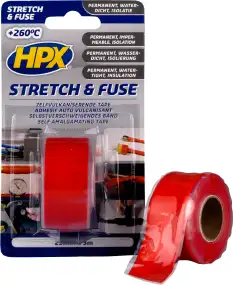 Клейкая стрічка HPX Stretch&Fuse 25мм 3м Червона
