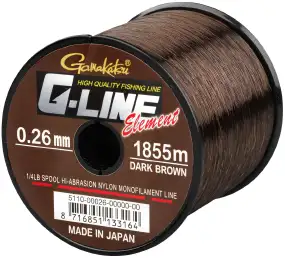 Леска Gamakatsu G-Line Element 1490m (Dark Brown) 0.28mm 5.90kg