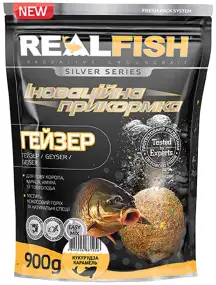 Прикормка Real Fish Silver Series Гейзер Кукурудза-карамель 0.9kg