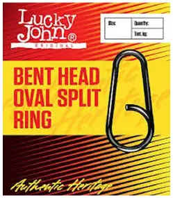 Кольцо заводное Lucky John Bent Head Oval Split Ring №16 18кг (10шт/уп)